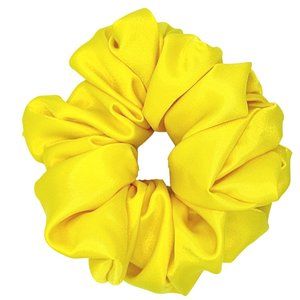 XX Large Hair Scrunchie, Neon Yellow Satin Hair Scrunchie